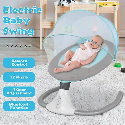 Electric Baby Swing Cradle Bed Bouncer Seat Rocker Infant Remote Chair W/Music • $102