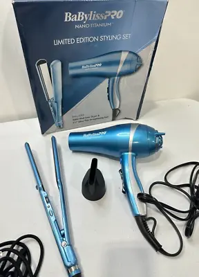 BaBylissPRO Nano Titanium Hair Dryer & 1.5  Flat Iron Set 2 Piece Set • $65