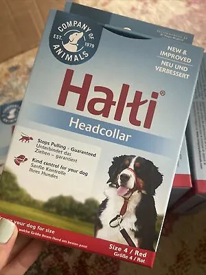 New Boxed Company Of Animals HALTI Anti Pull Head Collar Red Size 4 • £7