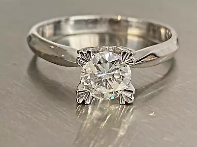 18ct Gold  0.65ct Diamond Solitaire Ring 18 Carat Gold 750 18K Sparkling • £1000