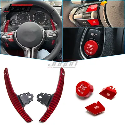 Red Carbon Paddle Shifter For BMW M3 M4 F87 F80 F82 F83 M5 F10 F11 M1 M2 Button • $108.39