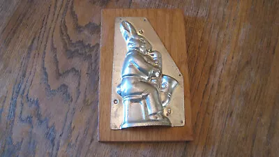 Vintage  Tin Easter Candy Mold W/  Easter Bunny Playing The  Saxophone ! • $15