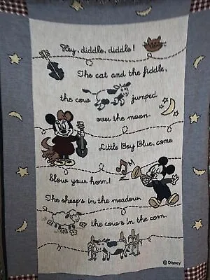 Disney Mickey Mouse Minnie Baby Throw Blanket The Cow Jumped Over The Moon • $29.99