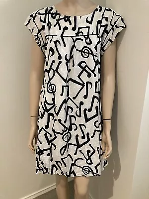 Gorman And Monika Forsberg Musical Notes Dress Size 12 Like New Lined Waffle  • $49