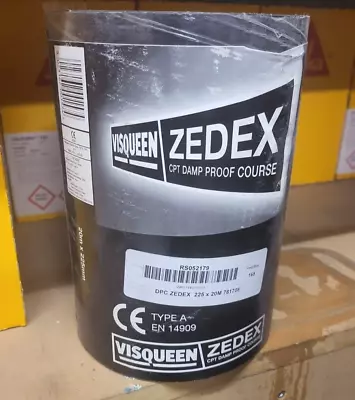 £24.99 • Buy Visqueen DPC Zedex CPT High Performance Damp Proof Course 20m X 225mm Roll Black