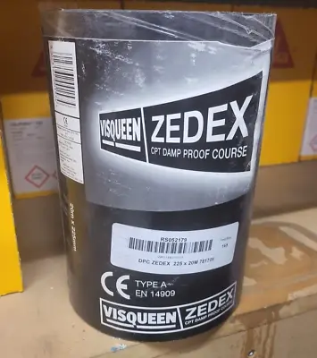 Visqueen DPC Zedex CPT High Performance Damp Proof Course 20m X 225mm Roll Black • £24.99