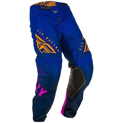 Fly Racing Kinetic K220 Youth Motocross Pants Jeans Mid Blue Orange KTM MTB BMX • $55.65