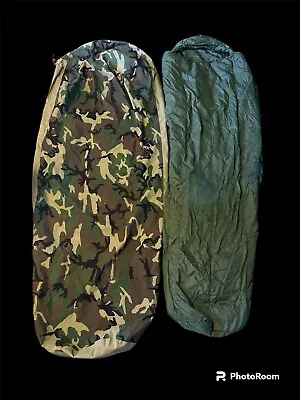 US Military Tennier Waterproof Bivy Cover And Patrol Sleeping Bag Camouflage VTG • $120