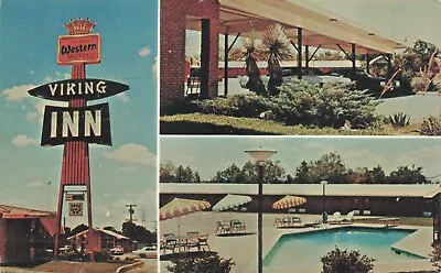 Postcard TX Waco Best Western Motels Hotels Viking Inn Dallas Highway Neon Sign • $5.99