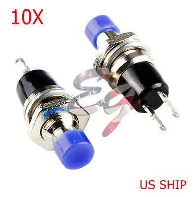 Blue 10Pcs 7mm Mini Momentary On/Off Lockless Micro Push Button SPST Switch • $4.99