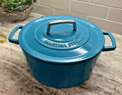 Martha Stewart 6 Quart Enameled Cast Iron Dutch Oven W/lid Pot VGC • $69.30