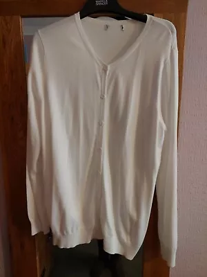 Cardigan New Never Worn  White Round Neck Size 18 • £12.99