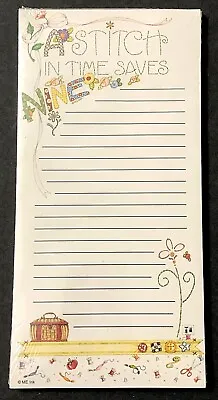 2003 Mary Engelbreit List Pad Notepad Magnetic Refrigerator ~ Stitch In Time • $5.99