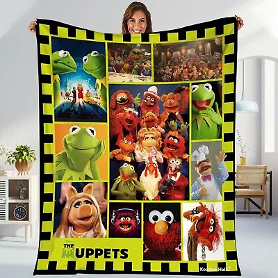 Muppet Show Fleece Blanket  Muppet Show Characters Kermit The Frog Fozzie Bear B • £77.08