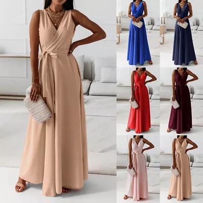 Womens Formal Long Evening Ball Gown Party Prom Wedding Bridesmaid Dress Maxi • £17.49