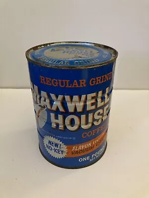 Vintage Maxwell House 1 Pound Coffee Tin Can - Empty - Lid  But No Bottom • $19.50