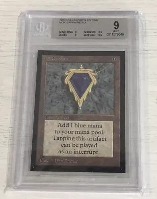 Magic  MTG MINT BGS 9 MTG Collector's Edition Mox Sapphire (98.599.5) BASIC+ • $1299.95