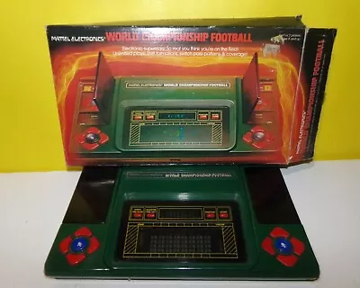 Mattel CHAMPIONSHIP FOOTBALL Electronic Handheld With Box For Repair Or Parts • $28.03