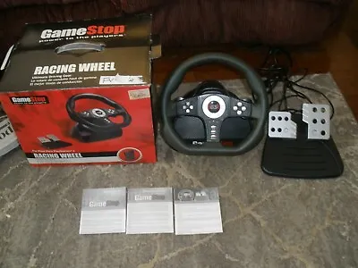 Racing Wheel Ultimate Driving Gear Power To The Players Gamestop For Ps2 Works • $31.50