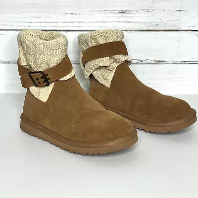 Ugg Cassidee Foldover Knit Boot Chestnut Brown Shoe Size 7 • £61.74