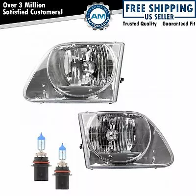 Headlights Headlamps Left Right Set For Ford F150 Lightning Truck With Bulbs • $87.48