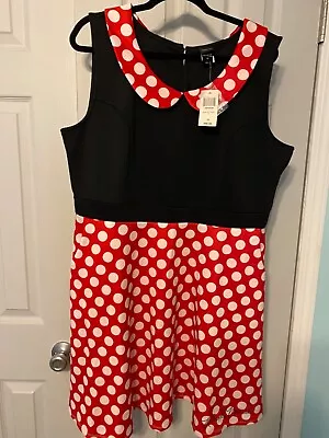 Disney’s Minnie Mouse Dots Dress By Hot Topic Women’s Size 3x • $30