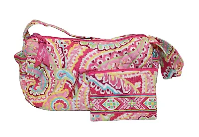 Vera Bradley Capri Melon Small Maggie Shoulder Bag & Change Purse Pink Retired • $12.99