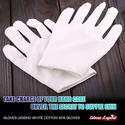 Gloves Legend White Cotton Women Moisturizing Spa Lotion Gloves-3Pairs (6Gloves) • $11.95