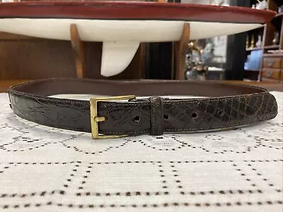 Vintage Brooks Brothers Brown Alligator Belt Sz. 34 • $40