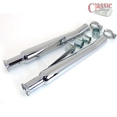 £128.95 • Buy Pair Of Upswept Megaphone Exhaust Silencers Tulip Type To Suit Cafe Racer