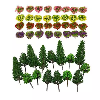 47x 1/100 Model Trees Mixed Model Tree Mixed Miniature Trees For DIY Crafts • £11.68
