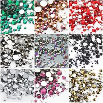 720p Mix Size Nail Art Rhinestones Glitter Diamond Crystal Gems Tips Decoration • $2.89