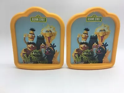 Vintage Sesame Street Yellow Plastic Bookends (1980 Muppets Inc.) Made In USA • $23.95