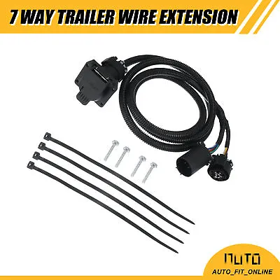 7 Pin Trailer Wiring Harness Extension Connectors Vehicle-Side Truck Bed 7 Way • $35.99