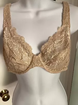 3 Pc Wacoal Pure Inspiration Minimizer Bra Nude Lace 85750 Size 36C • $33