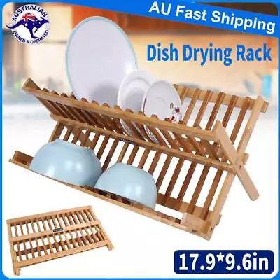 2 Layer Dish Drying Rack Drainer Kitchen Plate Bowl Cup Drip Cutlery Tray Holder • $18.98