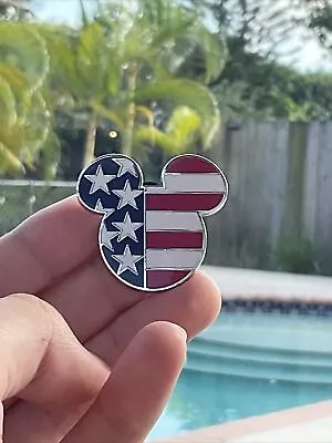 Disney - Mickey Mouse Ears Head - American USA Flag Patriotic Pin • $9
