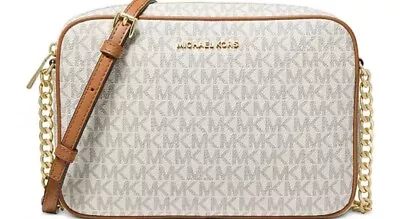 Michael Kors Bag JET SET ITEM LG Ew Crossbody Vanilla/Acorn 35F8GTTC3B - NEW • $74.99