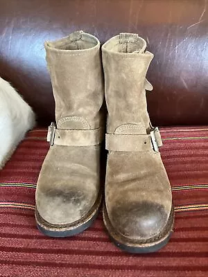 Vintage Shoe Company USA Union Made Pennsylvania Leather  Ankle Boots Strap 6? • $40