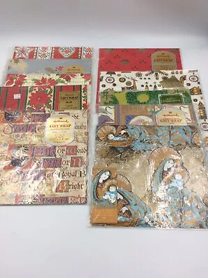 9 Packages Of Vintage Christmas Wrapping Paper Sheets New Old Stock Hallmark Etc • $29.99