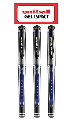 Uni-ball Signo Gel Impact Rollerball Pen 1.0mm Ball BLUE Pack Of 3 • £8.25