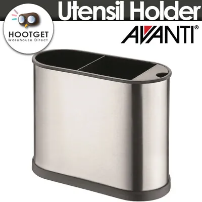 $27.99 • Buy Avanti Stainless Steel Slimline Utensil Holder Oval Storage Caddy Kitchen Tools 