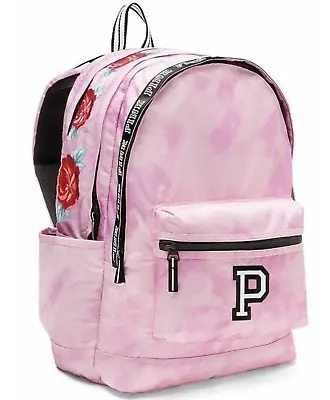 Nwt Pink Victoria's Secret Tie Dye Roses Backpack School Campus Laptop Book Bag • $79.95