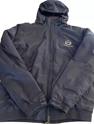 Mountain Horse Crew Jacket II Packable Hood Zipper Pockets Men’s Medium Navy • $58.91