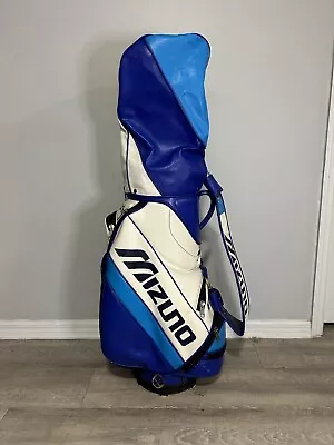 Mizuno Staff Golf Bag Stand Caddie Cart Cover Retro Blue W Strap Vintage 90s • $174.99