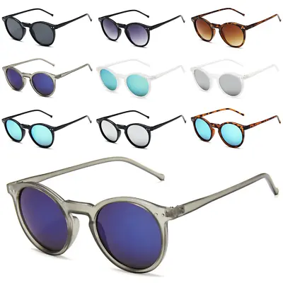 Vintage Retro Sunglasses Keyhole Frame Round Lens Mirror Lens Hipster Depp Style • £3.95