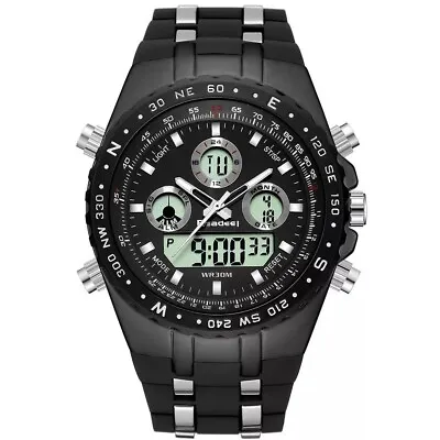 Sport Quartz Wrist Watch Men Military Waterproof  LED Digital Boxing Day Sale Uk • £13.98