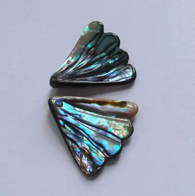 2 Natural Paua/Abalone Shell Beads Carved Mermaid Tail. 22mm Jewellery Making • £15.64