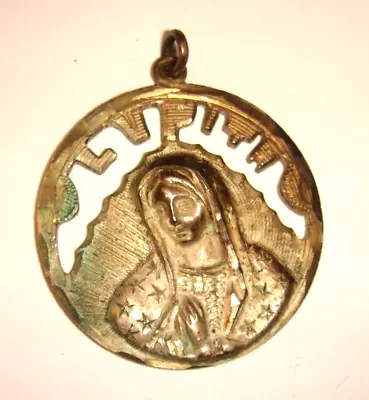 Mother Mary Pendant Made From Silver 0.720 1952 Mexico Five Pesos Coin Rare! • $15