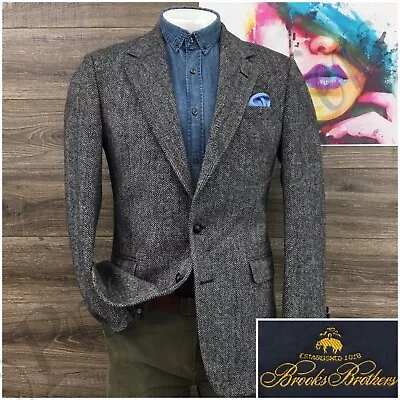 Vintage Brooks Brothers Mens Tweed Blazer Sport Coat Casual Jacket Size 40R Suit • $149